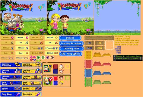 The Spriters Resource - Full Sheet View - Alphabet Park Adventure - Main Menu