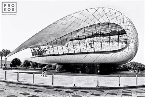 Etihad Museum View I - Black & White Architectural Photo by Andrew Prokos