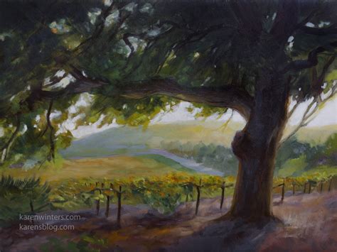 Vineyard Paintings by Karen Winters, California and Tuscany Vineyard Oil Paintings, Watercolor ...