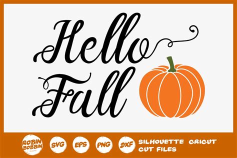 Hello Fall SVG - Autumn Quotes SVG (331936) | Cut Files | Design Bundles