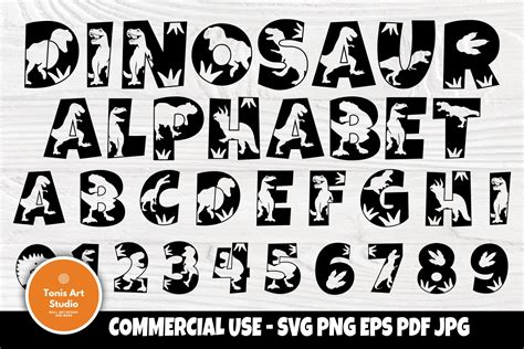 Dinosaur Alphabet Clipart, Monogram Letters Svg, Font Svg (558279 ...