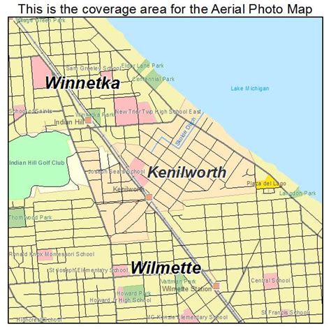 Aerial Photography Map of Kenilworth, IL Illinois