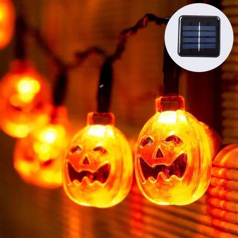 Halloween Solar Powered Pumpkin led String Lights 10/20/30 LEDs ...