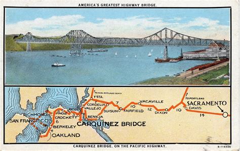 Carquinez Bridge on U.S. 40 in California became the Lincoln Highway when it opened in 1927 ...