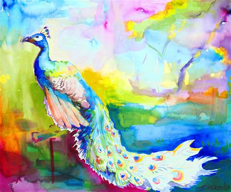 rainbow peacock by zersen on DeviantArt