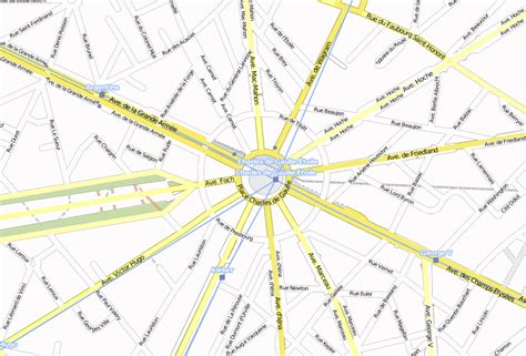 Arc de Triomphe Stadtplan mit Luftansicht und Unterkünften von Paris