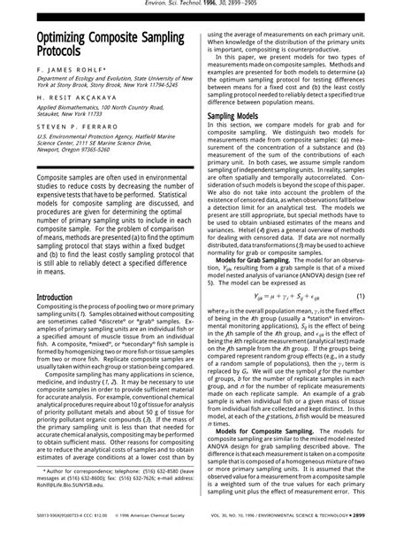 (PDF) Optimizing Composite Sampling Protocols