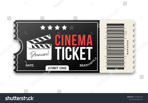 Cinema Ticket On White Background Movie Stock Vector (Royalty Free) 1318361762 | Shutterstock