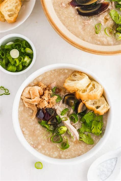 Chinese Pork Congee with Preserved Century Eggs • Curious Cuisiniere