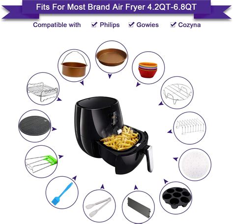 Air Fryer Accessories 8 inch XL,for Gowise Phillips Cozyna Ninja 4.2QT to 5.8 QT 2503052949559 ...