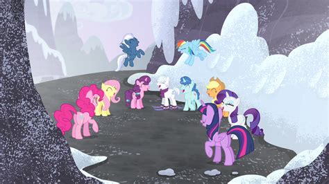 Image - Mane Six and village ponies group laugh S5E2.png | My Little ...