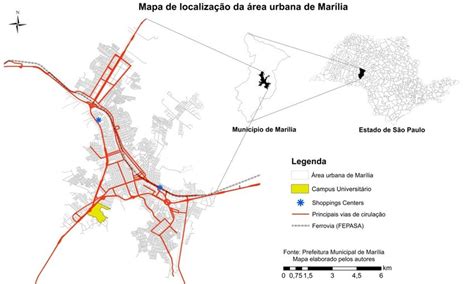 Mapa de localização da área urbana de Marília/SP. | Download Scientific ...