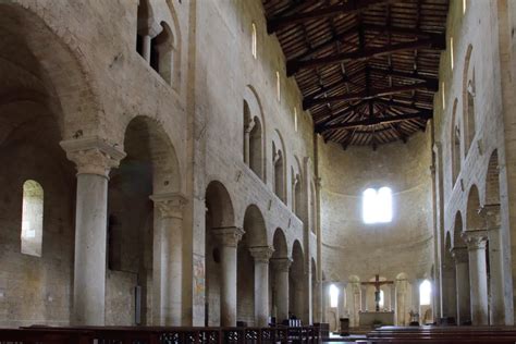 Interior of the Romanesque gem, Sant'Antimo Abbey, Tuscany [building ...