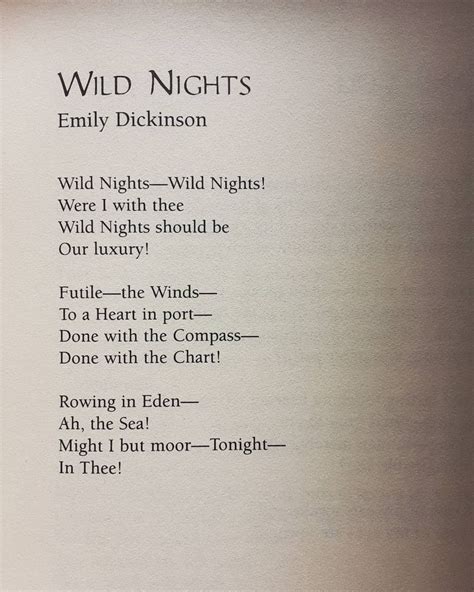 @poetryisnotaluxury on Instagram: “Emily Dickinson Wild nights - Wild nights! (269) Were I with ...