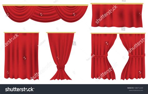 Red Curtains Velvet Theater Decoration Stage Stock Vector (Royalty Free ...