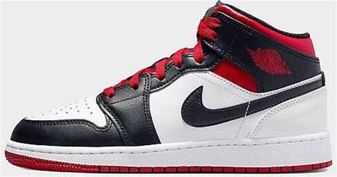 Jordan Air 1 Mid Junior White Black Gym Red Kind - Schoenen.nl