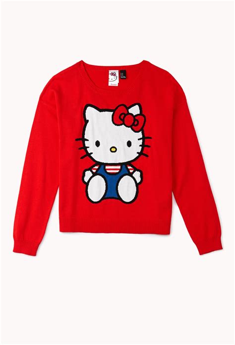 Forever 21 Fun Hello Kitty Sweater in Red | Lyst