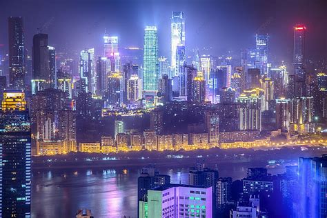 Beautiful Night View Of Chongqing Background, Chongqing, Scenery, Night ...