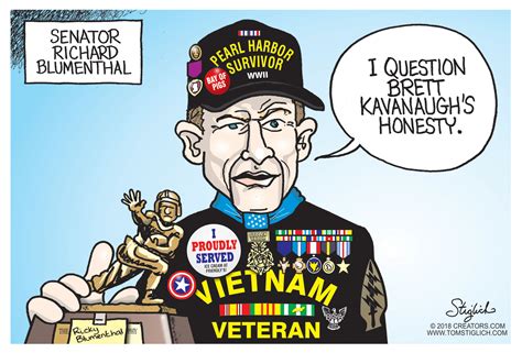 Political cartoon U.S. Richard Blumenthal Vietnam veteran Brett ...