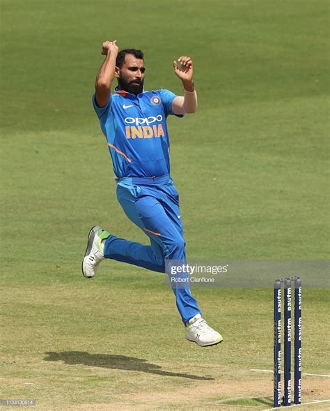 Mohammed Shami of India bowls during game one of the One Day ...