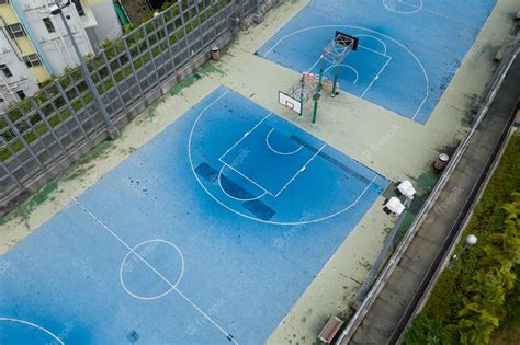 Premium Photo | Aerial view of basketball court