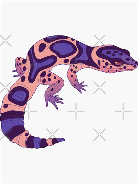 "Leopard gecko - Purple Peach" Sticker for Sale by porpoisefully ...