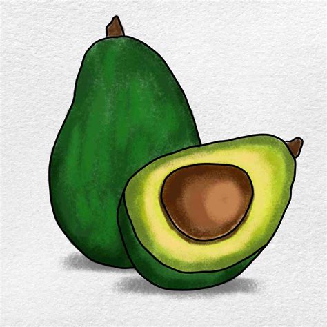 How to Draw an Avocado - HelloArtsy