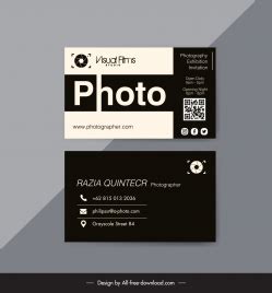 Photography business card template contrast retro design vectors stock in format for free ...