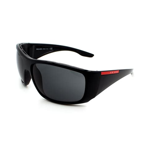 Prada Sport // Men's PS04VS-1AB5SO Wrap Sunglasses // Black + Gray ...