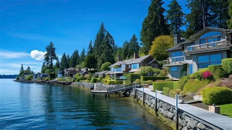 Premium AI Image | Bainbridge Island Waterfront Homes