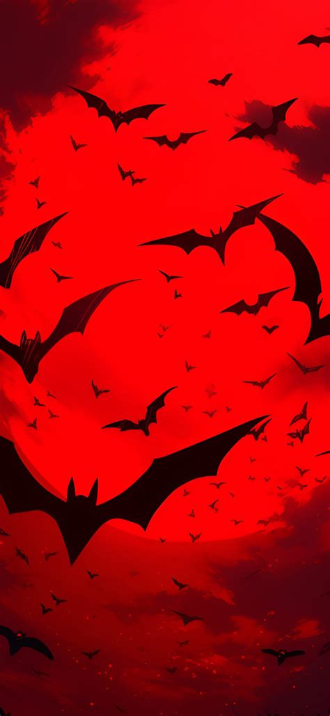 Bats in Red Sky Halloween Wallpapers - Halloween Bats Wallpapers