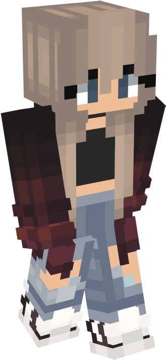 Minecraft Skins Female - Hard Girl Skins Minecraft (400x800), Png Download