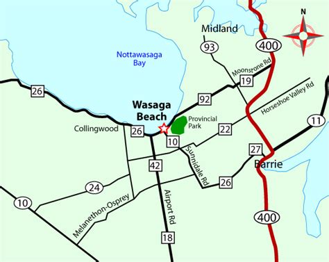 Local Map to Wasaga Beach, Ontario