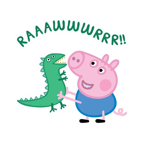 Peppa Pig George With Dinosaur Wall Sticker Peppa Pig Wall - Etsy UK