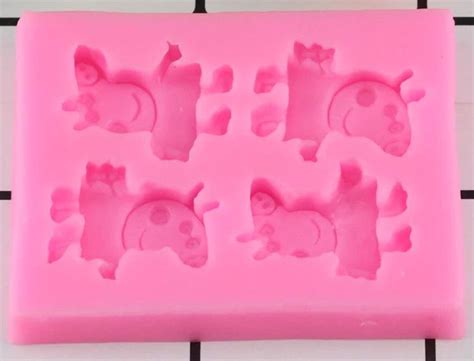 Tiny Peppa Pigs x 4 Peppa Pig Friends Silicone Mould Fondant Chocolate ...