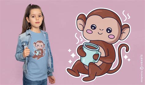 Cute Monkey T-shirt Design Vector Download