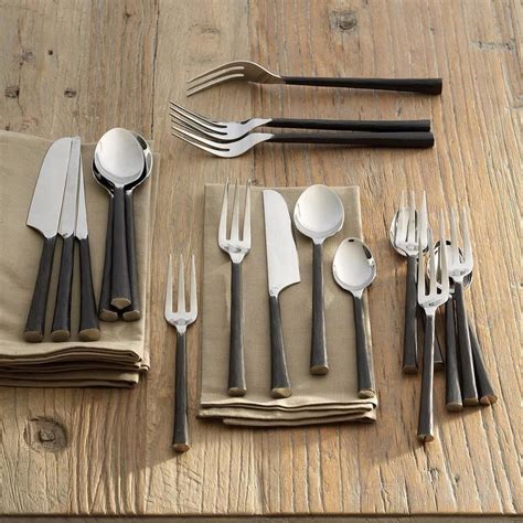 ARTISAN HAMMERED FLATWARE, 20-PIECE SET | Hammered flatware, Rustic ...