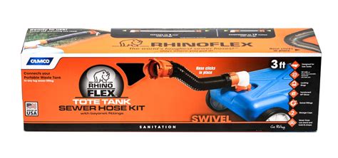 Amazon.com: Camco RhinoFLEX 3' Tote Tank Sewer Hose Kit - Conveniently Connects your Portable ...