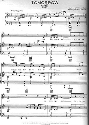 Tomorrow from Annie - Charles Strouse Free Piano Sheet Music PDF