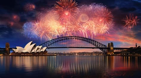 Premium AI Image | Sydney Harbour Bridge Fireworks Opera House Australia