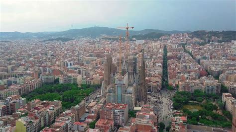 Aerial View Of Barcelona City At Sagrada Stock Footage SBV-324011943 ...