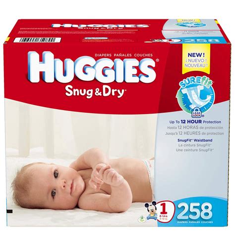 Amazon.com: Huggies Snug & Dry Diapers, Size 1, 258 Count: Health & Personal Care