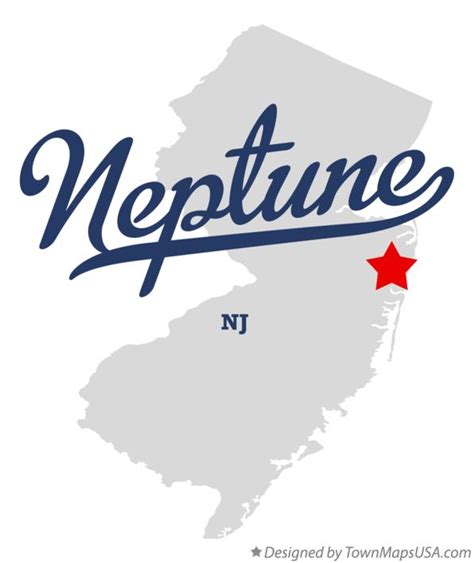 Map of Neptune, NJ, New Jersey