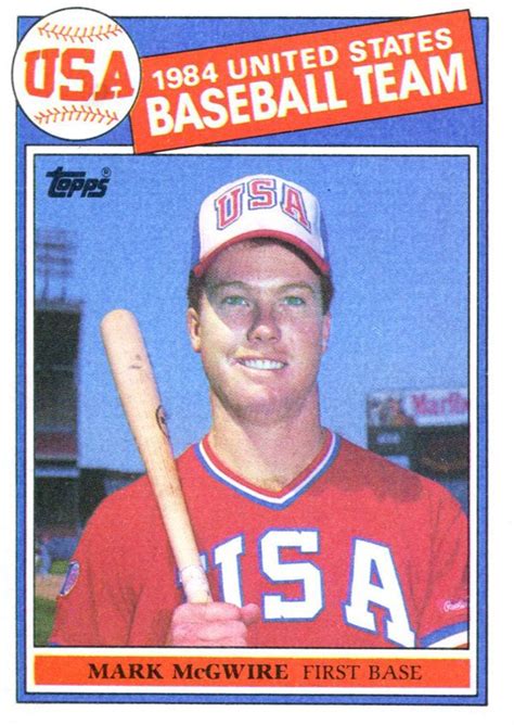 Awasome Mark Mcgwire 1984 Usa Baseball Card Value References - Cocraft