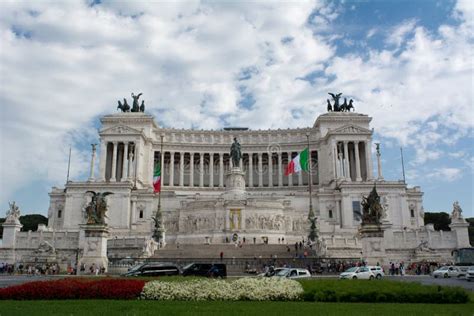 Horizontal View of the Altar of the Fatherland on Blue Partially Stock Photo - Image of emmanuel ...