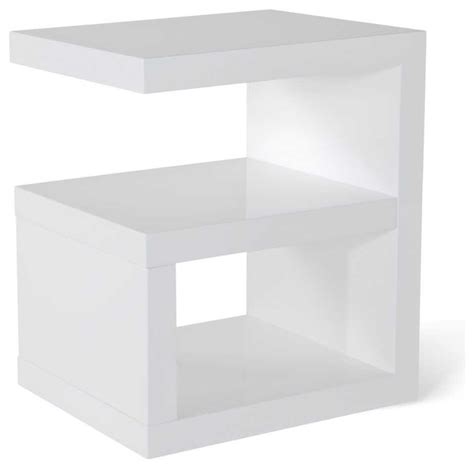 Jayden High Gloss Modern Side Table - White - Contemporary - Side Tables And End Tables - by ...
