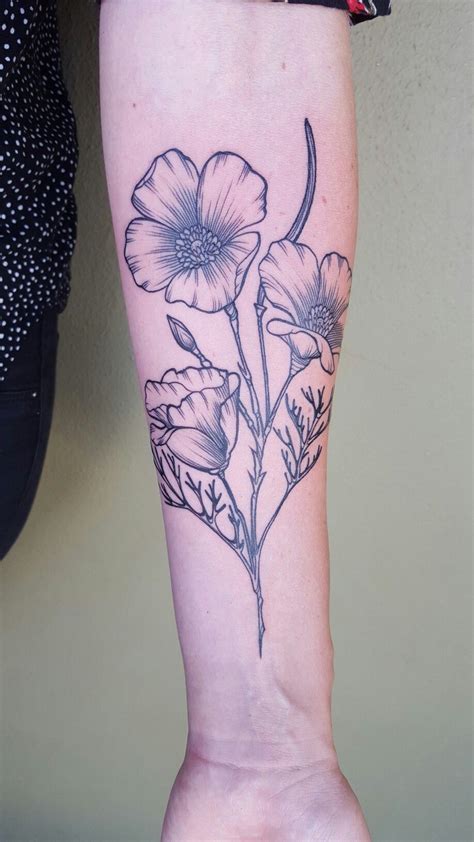 California poppy tattoo by Sara Fabel | Poppies tattoo, California ...