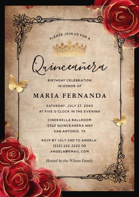 Free Quinceanera Invitations Create Gorgeous Quincea Era Invitation Cards, Save The Dates, And ...