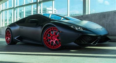 Matte Black Wrap And Red Rims Are A Nice Combo For The Lamborghini ...