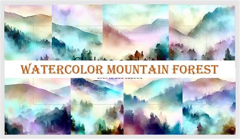 Watercolor Mountain Forest Graphic by Ansart · Creative Fabrica